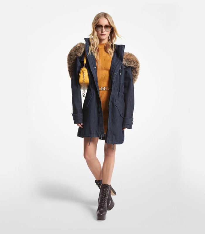 Embellished Georgette Shift Coat